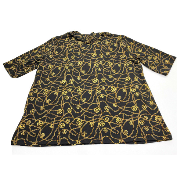 Adrienne Vittadini Women's Extra Large Top Black and Gold New With Tag - Picture 2 of 7